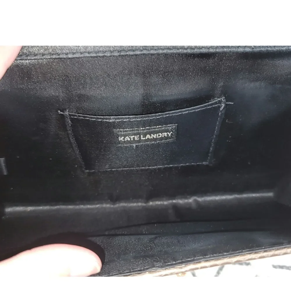 KATE LANDRY BRONZE CLUTCH W SHOULDER CHAIN